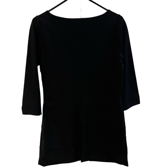 White House Black Market Black Shift Dress/Tunic W/ Silver Tone Accents SZ Small - Picture 7 of 11